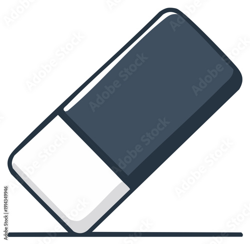 Stylized graphic illustration of an eraser for art and school supplies concept.