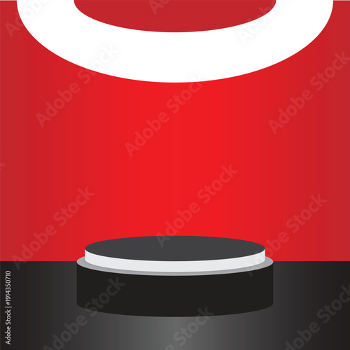 Abstract scene background. Cylinder podium on blue background. Product presentation, mock up, show cosmetic product, Podium, stage pedestal or platform.