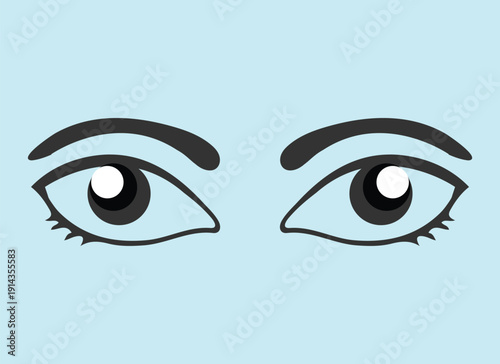 eye see view look vision girl optic eyelashes vector illustration isolated