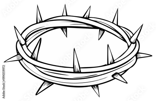 Stylized crown of thorns illustration representing sacrifice devotion and spiritual suffering