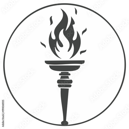 Torch icon in a circle illustration