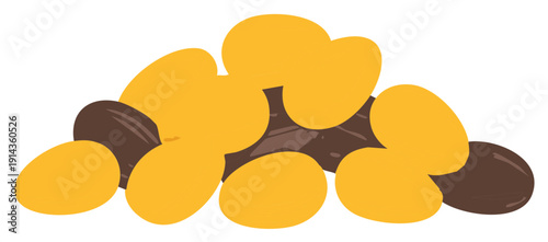 Pile of Yellow and Brown Fruit for Consumption, Healthy Food and Snacks in Pile