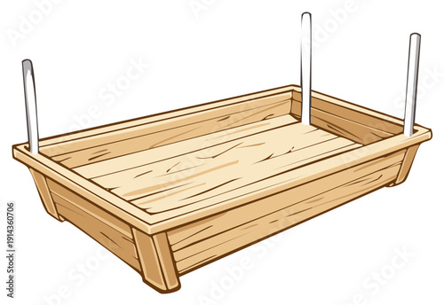 Wooden planter box with support posts for gardening or display