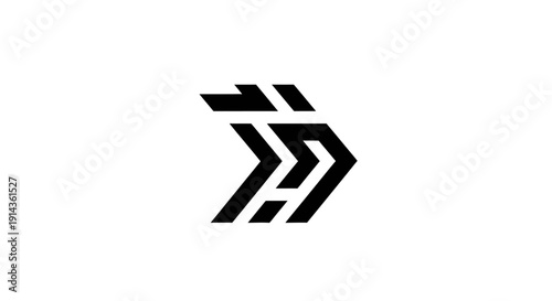 Modern abstract black logo design element on white background.