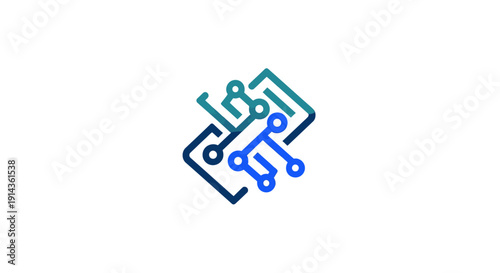 Modern abstract black logo design element on white background.