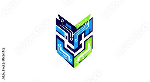 Modern abstract black logo design element on white background.