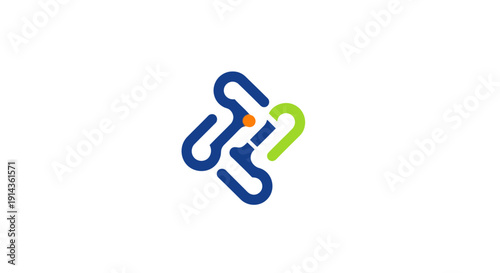 Modern abstract black logo design element on white background.