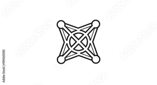 Modern abstract black logo design element on white background.