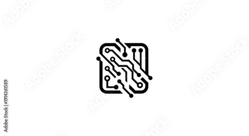 Modern abstract black logo design element on white background.