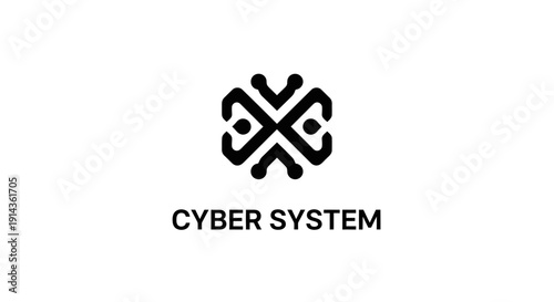 Modern abstract black logo design element on white background.