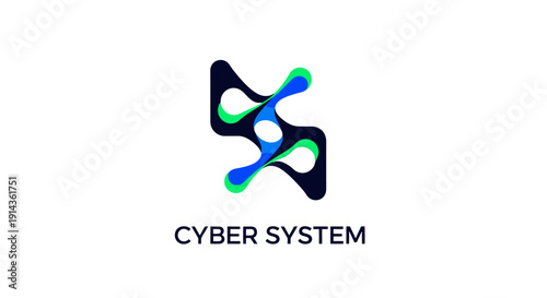 Modern abstract black logo design element on white background.