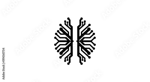 Modern abstract black logo design element on white background.