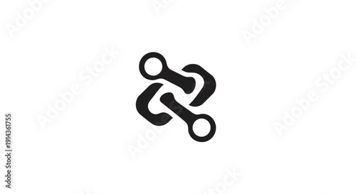 Modern abstract black logo design element on white background.