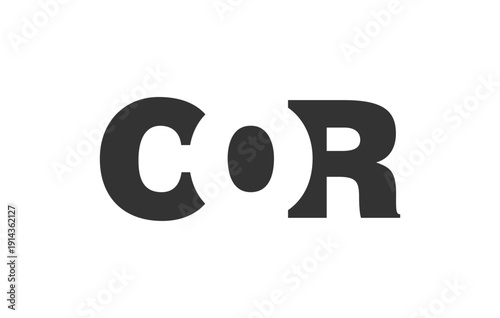 COR logo design. Initial letter C O R bold font style for tech startups, consulting, corporate branding. Creative company name, headlines typography identity, trendy logotype.