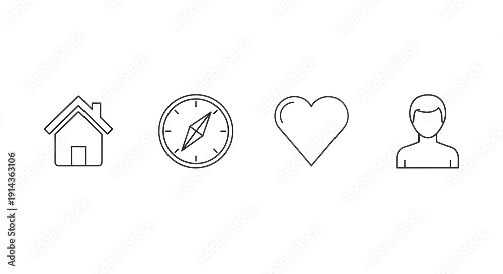 Fototapeta premium Instagram icon set, navigation and profile