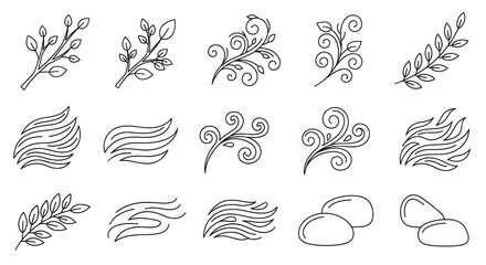 Hand Drawn Botanical Elements Set
