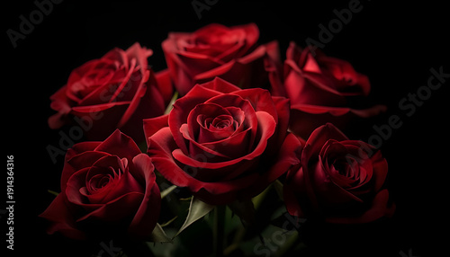 red roses on black background
