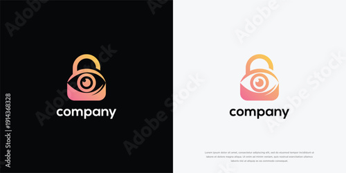 Security Logo Padlock with Eye Company Branding.