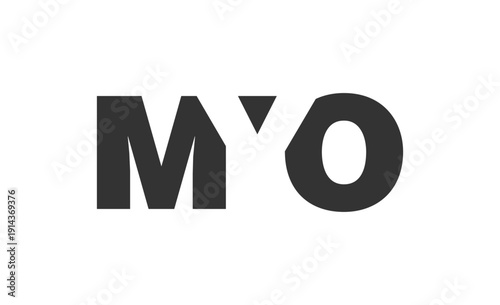 MYO logo design. Initial letter M Y O bold font style for tech startups, consulting, corporate branding. Creative company name, headlines typography identity, trendy logotype.
