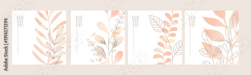 Nature. Vector illustrations for graphic and web design, social media, business and marketing material. Concepts for natural and organic products, beauty and cosmetics, fashion.