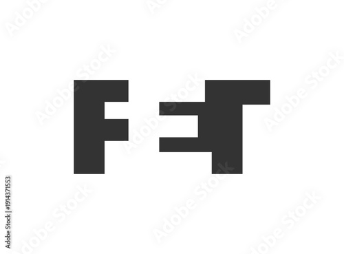 FET logo design. Initial letter F E T bold font style for tech startups, consulting, corporate branding. Creative company name, headlines typography identity, trendy logotype.