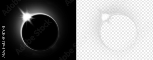 Bright light explosion with rays on black background