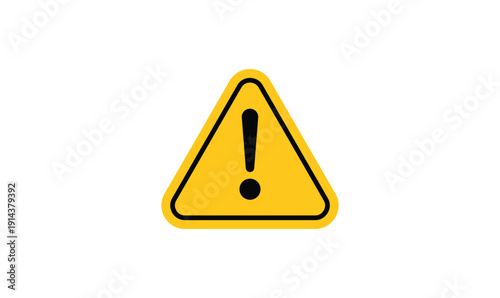 Warning danger sign vector with bold triangle and exclamation mark, alerting to hazards or caution areas.