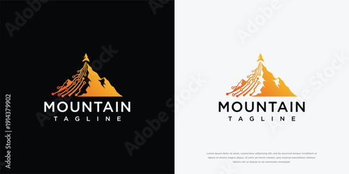 Mountain Logo Design Summit Adventure Success Peak Travel.