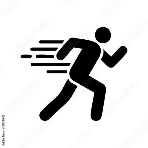 Person running with motion lines