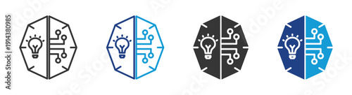 learning icon set multiple style collection	