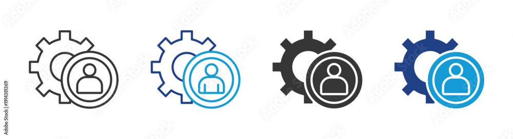 Fototapeta premium facilitation icon set multiple style collection 