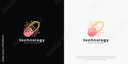 Digital Pill Logo Technology Medicine Innovation.