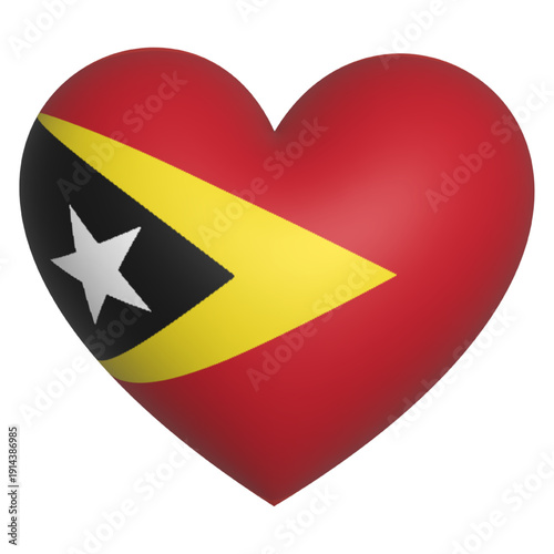 Free Download 3d heart Timor-leste flag icon vector illustration  - GFXLoad