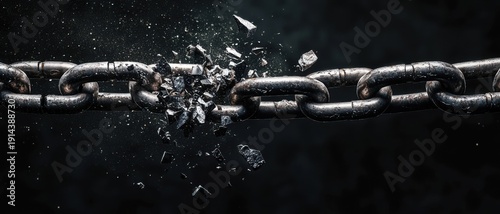Broken Chain Link Symbolizing Strength and Resilience