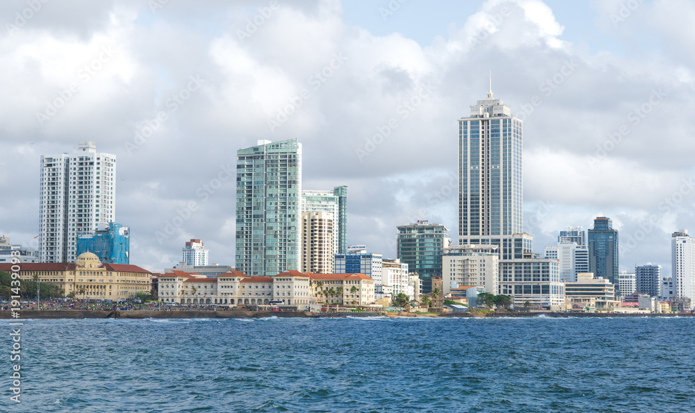 Fototapeta premium View of the Colombo city skyline with modern architecture buildings