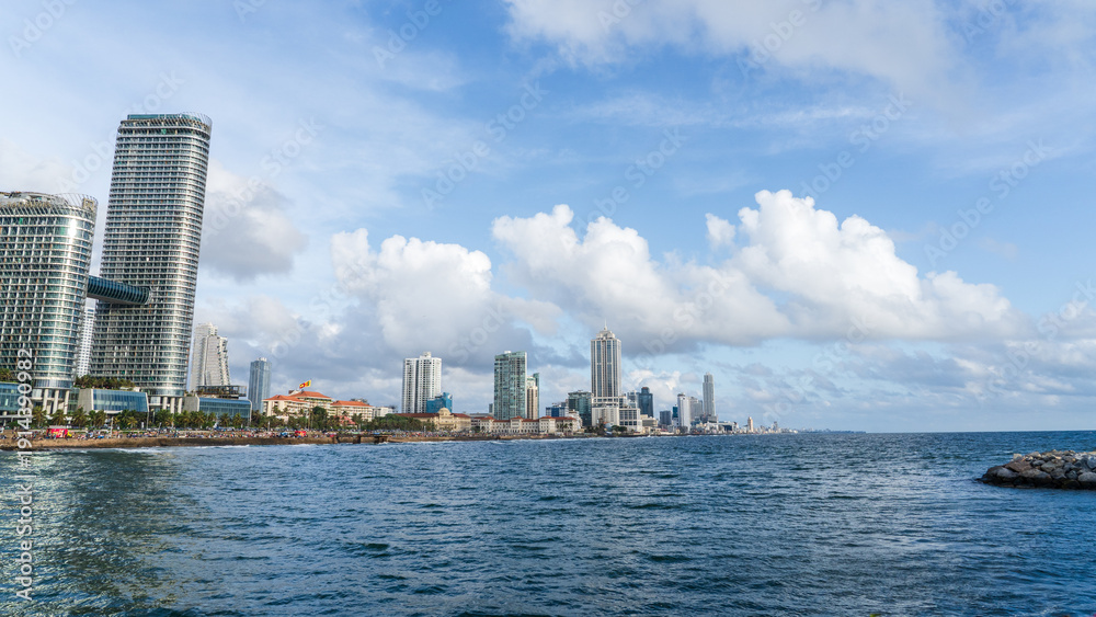 Obraz premium View of the Colombo city skyline with modern architecture buildings