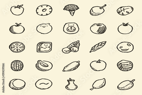 Gemini said

Vintage sketch collection of fruits and vegetables icons featuring a seamless food pattern with bread, meat, and apple illustrations for a bakery wallpaper design