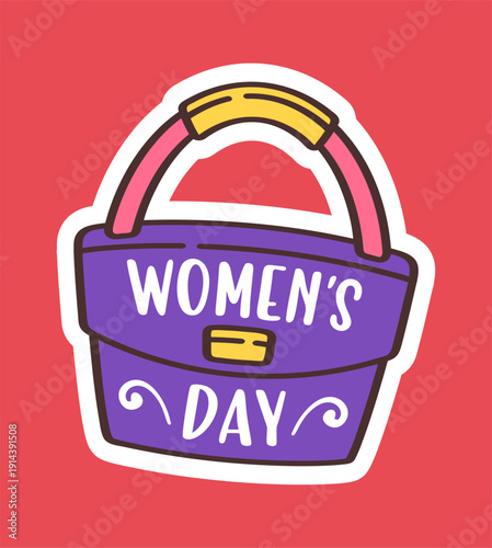 Female handbag Women Day sticker
