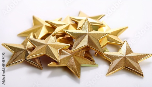 Bunch Of Gold Stars On White Background