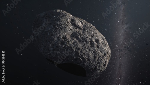 Rock With Surface Detail Showing Craters and Texture on a Dark Background