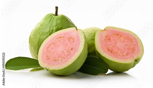 Guava Slices On White Background