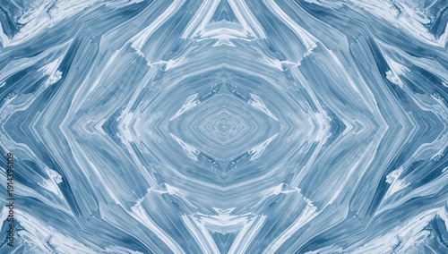 Abstract Design With Blue Swirls and Patterns in a Kaleidoscopic Style