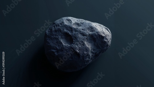 Rock With Surface Detail Showing Craters and Texture on a Dark Background
