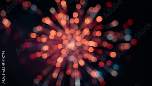 Fireworks Burst in the Night Sky During a Celebration in the City