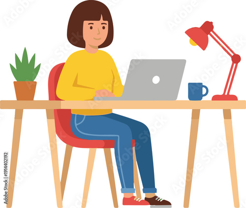 Modern Female Engineer Working on Construction Site Vector