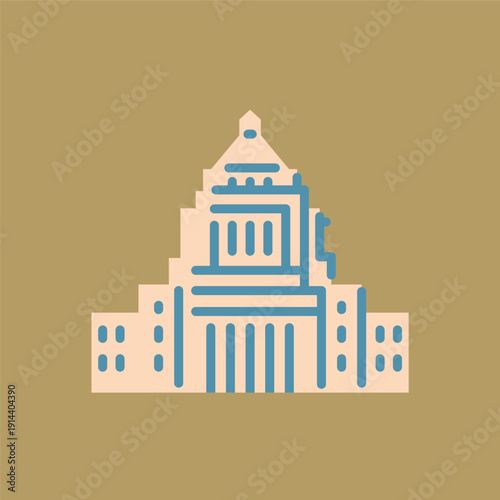 国会議事堂のシンプルなアイコン