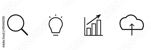 Business intelligence and data analysis icons