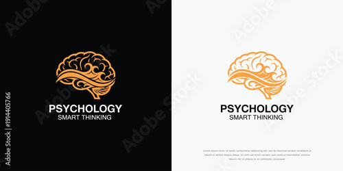 Psychology Smart Thinking Brain Logo Design for Mental Health  Cognitive Concepts.