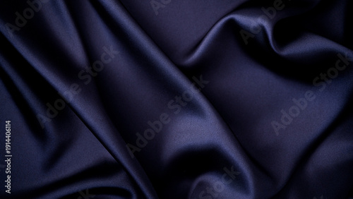 Elegant navy blue silk fabric texture background