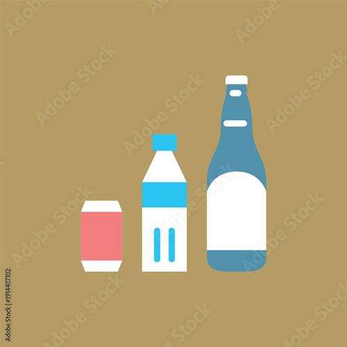 缶と瓶とペットボトルアイコン